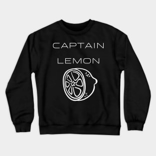 Captain Lemon Typography White Design Crewneck Sweatshirt